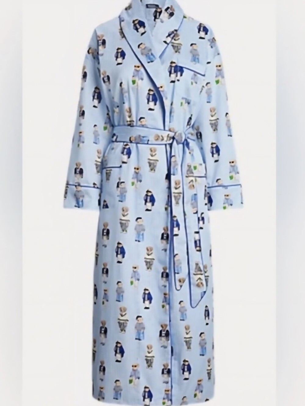Polo Ralph Lauren Blue Iconic Bear Heritage Robe Size S/ M